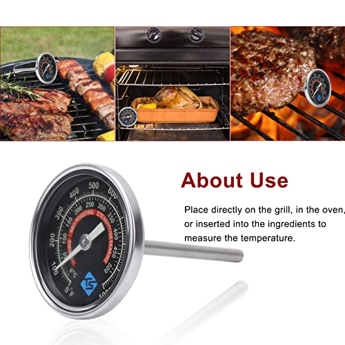 Miniatura 9 de Termómetro De Horno De Acero Inoxidable, 0-1000 0-500 Sonda De Termómetro De Cocina Para Cocinar Alimentos, Termómetro De Parrilla De Doble Escala