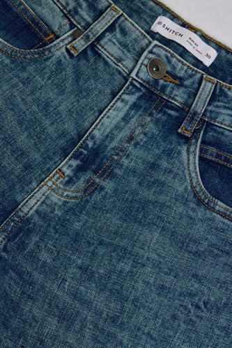 Image of SNITCH Men Slim Fit Jeans| Streetwear Acid Wash Denim for Casual Outings| Stretchable Spandex Blend & Durable Cotton Fabric for All-Day Modern Urban Style