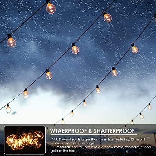 Bomcosy Patio Lights Outdoor String Lights With Remotes 150Ft, G40 Led String Lights With Waterproof Shatterproof 77 Bulbs(2 Spare), 2700K Outside Globe Lights For Backyard Wedding Party Porch #TOP3