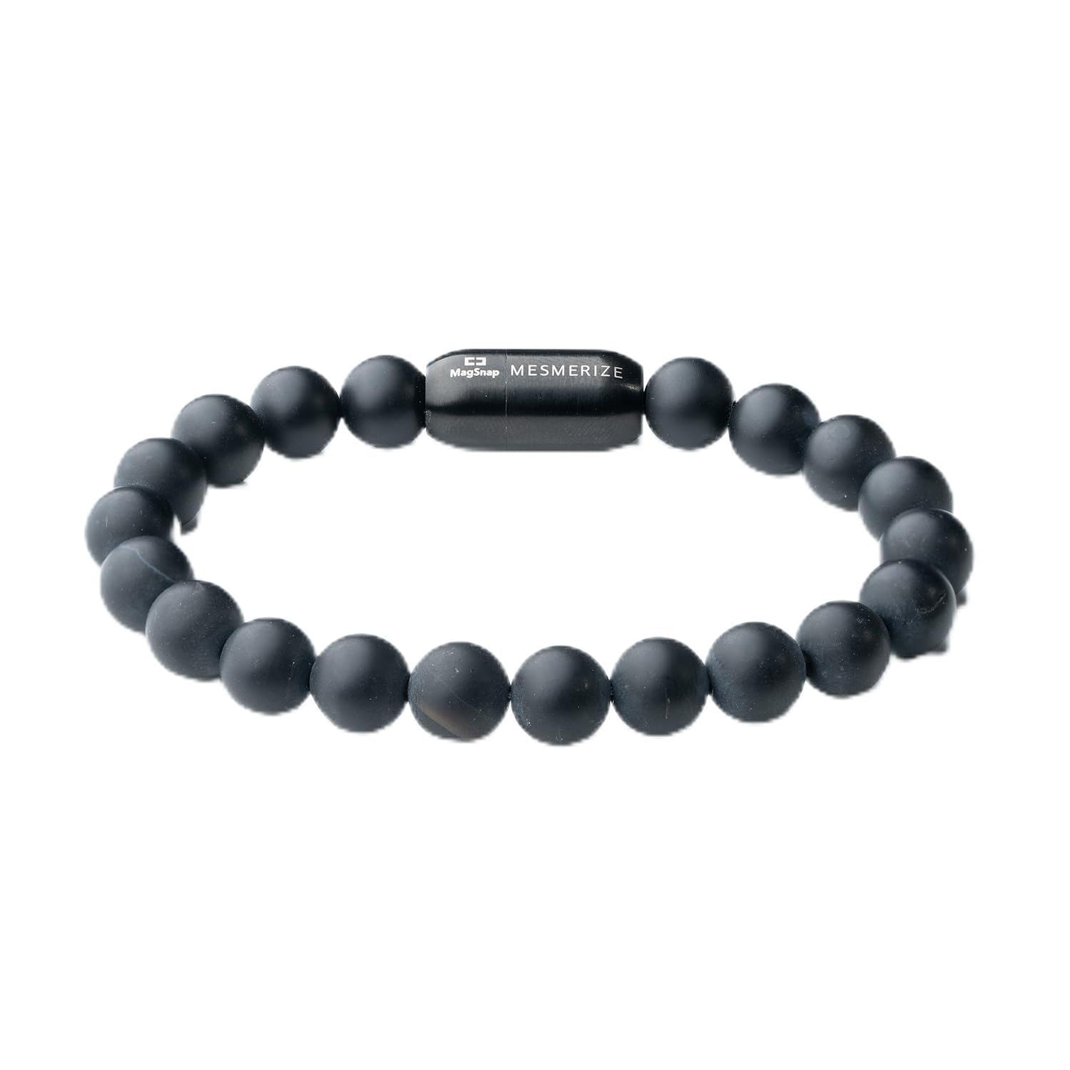 Mesmerize Unisex-Adult Original Natural Stone Bracelets Collection | Lapis Lazuli, Amethyst, Rudraksha, Onyx, Pyrite, Lava, Freshwater Pearl, Tiger Eye (Onyx Magnetic, L) (B0CYHCV4BZ) Amazon Price History, Amazon Price Tracker