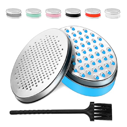 BLUE TEAL Cheese Grater with Container, Citrus Lemon Zester Graters for Kitchen with 2 Sizes Lid - Perfect for Hard Parmesan Or Cheese Shredder, Ginger, Vegetables, Butter, Chocolate & More (Blue)