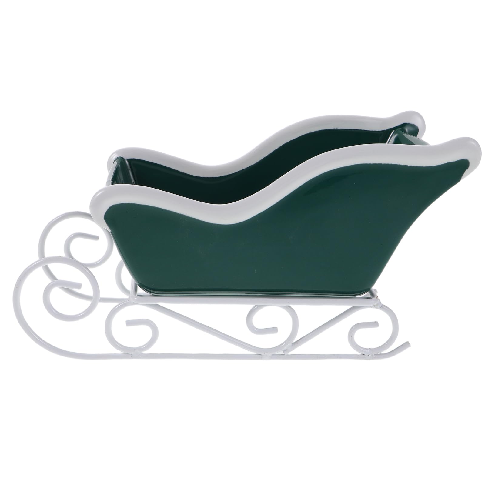 Adorno de Navidad Vintage con Base Verde Figura Decorativa para Escritorio para Manualidades y Decoración Festiva