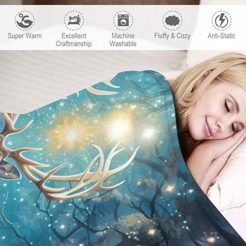 Couverture cerf flannel douce le cadeau idéal pour lit et canapé - 6