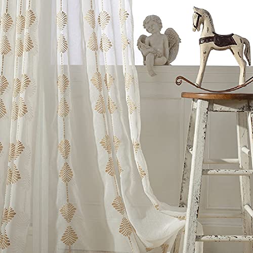 Iuokuby Transparent Sheer Curtains Voile Gauze Window Treatments Simple Modern