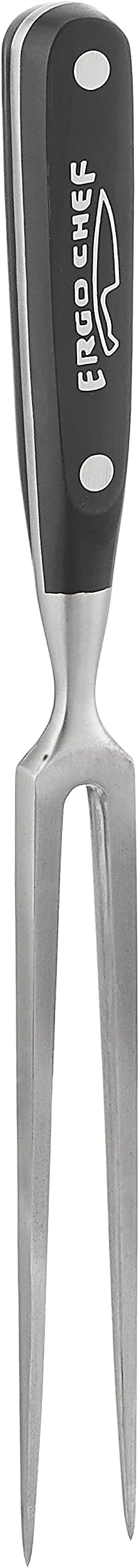 Ergo ChefPro Series 8-Inch Meat Fork - Carving & Serving Fork - Forged High Carbon Stainless-Steel, Full Tang, Black Handle