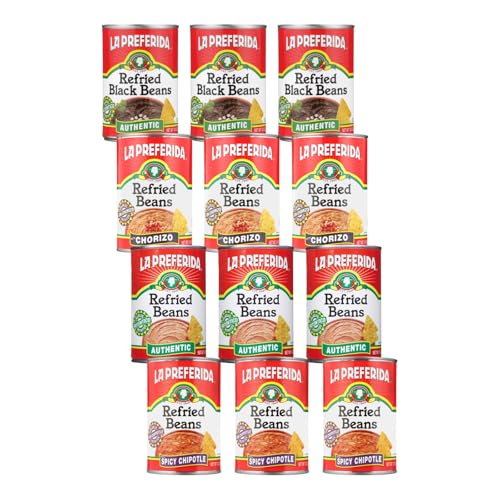 Image of La Preferida Refried Beans (Authentic Black, Authentic Pinto, Spicy Chipoltle, & Chorizo) (3ea / 16oz) Variety Pack