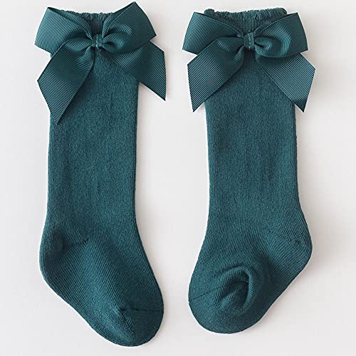Baby Girls Cotton Knee High Socks 6 Pack Toddlers Infants Sewn Bow Ruffled Long Stocking Unifom Socks2