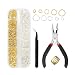 Kingsdun Jewelry Making Tools with Jewelry Findings,Needle Nose Plier, Jump Ring Opener and Tweezer,Repair Kit with 1160pcs Open Jump Rings & 40pcs Lobster Clasps in Assorted Size Gold and Silver