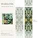 funlife Original Hand-Drawn Faux Stained Glass Window Film, Double-Sided Static Cling Window Cling Suitable for Entryway, Reusable Glass Windows Door Decor, Green Glass Mosaic, 11.8