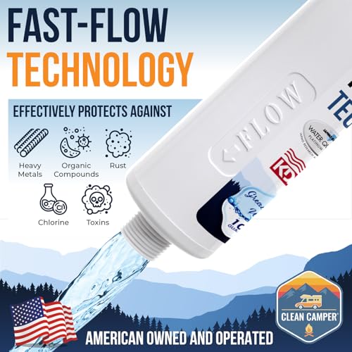 Image of Clean Camper RV Inline Ultra-Premium Water Filter | Certified Carbon Activated Water Filtration | Filters Out Lead, Chlorine, Sediment & More | Experience Clean Water in Your RV