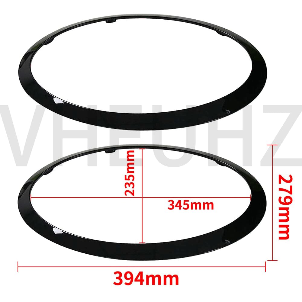 BMW Mini Cooper F55 F56 F57 2014+ Copertura anello fari lato destro e sinistro Nero lucido 51137300631 51137300632