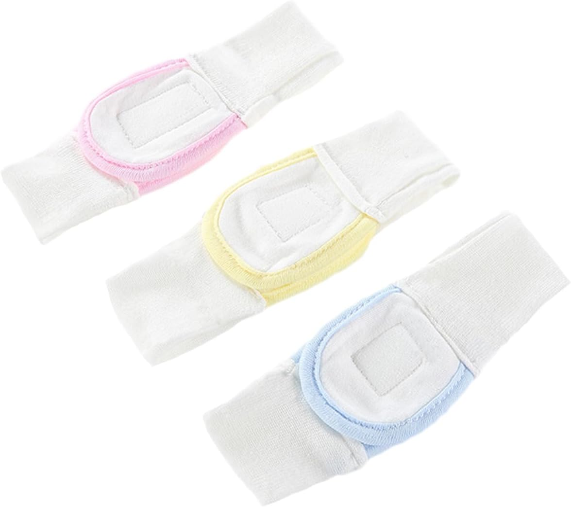 SEWACC 3pcs Adjustable Cotton Diaper Fasteners Soft Reusable Diaper Strips Blue Yellow Pink for Comfortable and Convenient Use No More Wet Clothes
