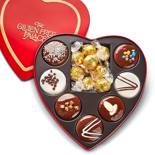 Gluten Free Palace Heart Shaped Tin Milk Chocolate Covered Cookies Gift Box
