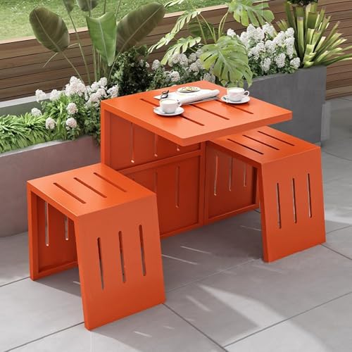 Juego de mesa y sillas de bistró para patio al aire libre, elegantes muebles de comedor de jardín, soporta 440 libras, perfecto para uso en patio, césped y terraza, asientos al aire libre