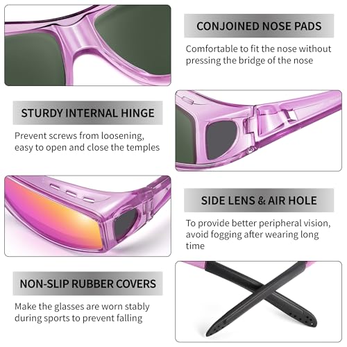 Image of URUMQI Polarized Sunglasses Fit Over Glasses for Men Women, Wraparound Sun Glasses UV400 Protection for Driving Fishing
