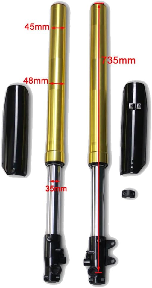 735mm 29 inch Front Forks Shock Suspension Absorber with Black 45/48mm Triple Tree Clamps Upside Down for Pit Dirt Bike Mini Bike Motorcycle Scooter Razor Apollo SSR MX Taotao 110cc 125cc 140cc 150cc