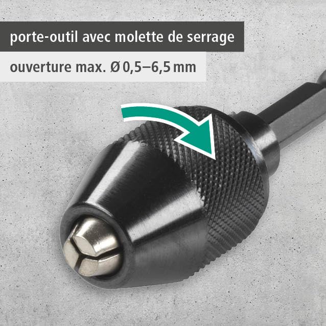 wolfcraft Hızlı sıkıştırmalı matkap aynası I 2625000 I altıgen şaftlı