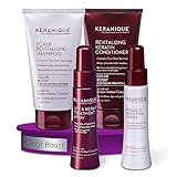 Keranique Thicker Fuller Hair 30 Days System with Keratin Shampoo, Conditioner, Follicle Boosting Serum and Lift and Repair Treatment for Color Treated Thinning Hair, Paraben/Sulfates Free