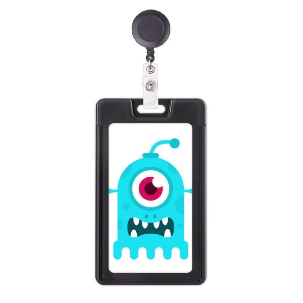 Étui rétractable pour badge bleu Universe And Alien motif cyclope