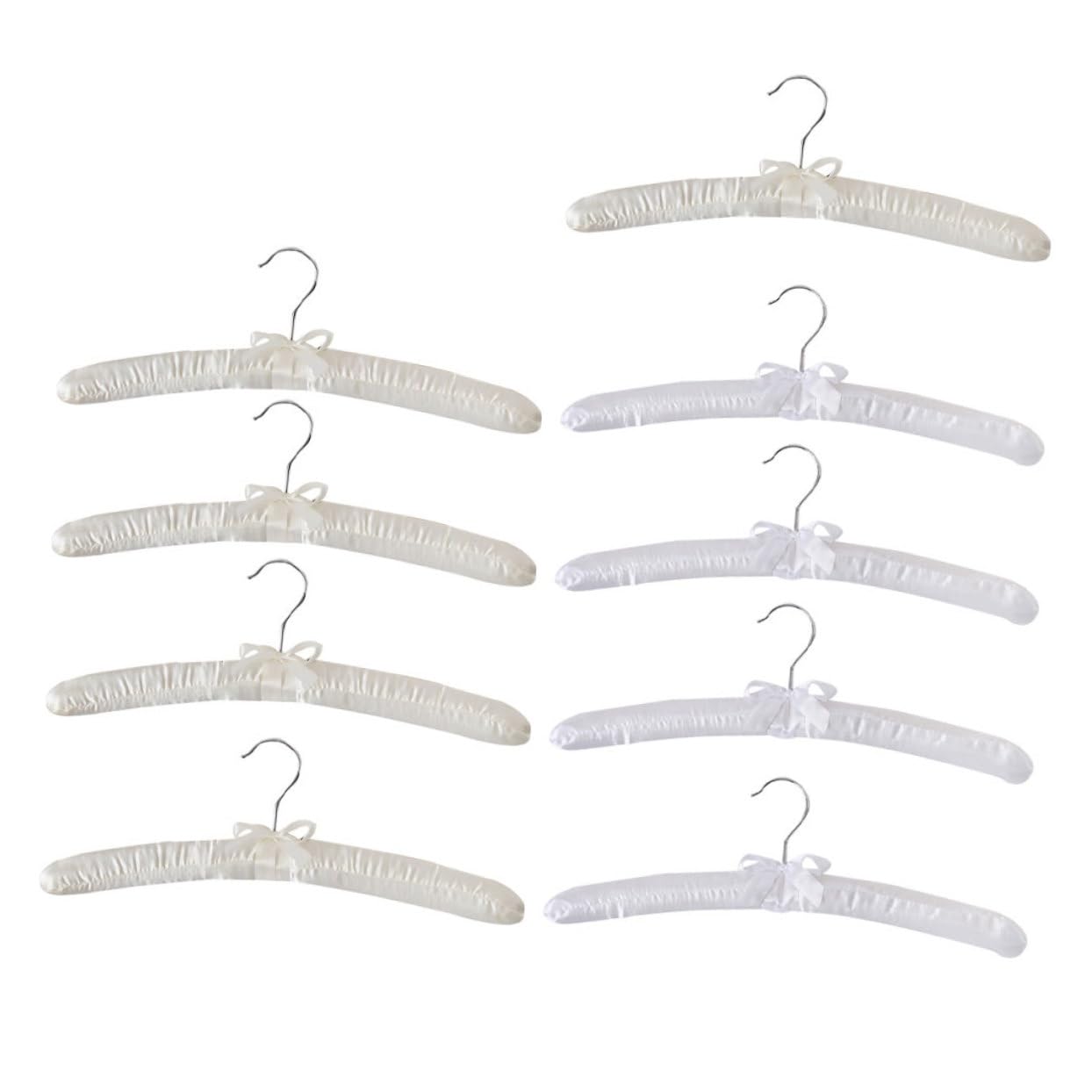 OFFSCH 9pcs Satin Hanger Wedding Gown Hangers Coat Hanger Foam Sweater Hangers Satin Covered Hangers Clothes Drying Rack Heavy Duty Clothes Hanger Wedding Dress Used Hangers Metal