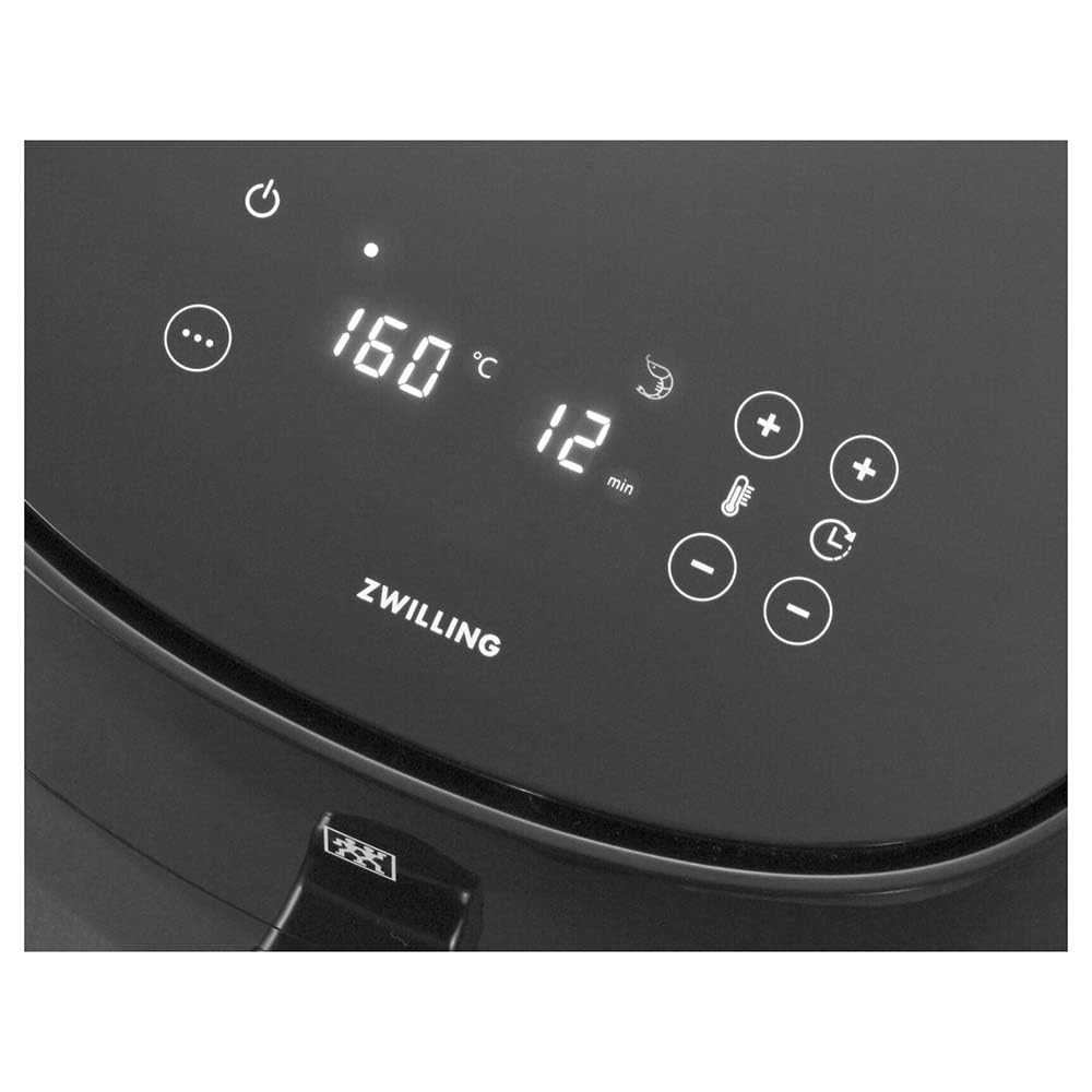 ZWILLING Air Fryer - Freidora de aire caliente, 4 L, 6 programas, 1400 W, freír, cocinar y hornear sin grasa, incluye libro de recetas, color negro
