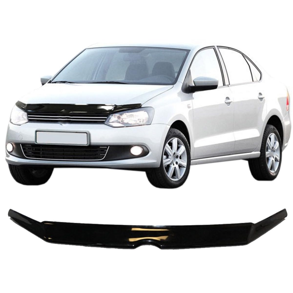 SCOUTT Bra de Capot Déflecteur de Protection pour Volkswagen Polo 5P. Berlina 2010–2015, Aérodynamique, Assemblage Facile, Aucun Perçage Requis