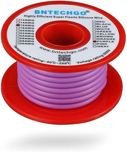 Vista 176 de Bntechgo 18 alambres de silicona suave y flexible, silicona resistente a altas temperaturas, altamente eficiente 18 AWG calibre, 150 hilos