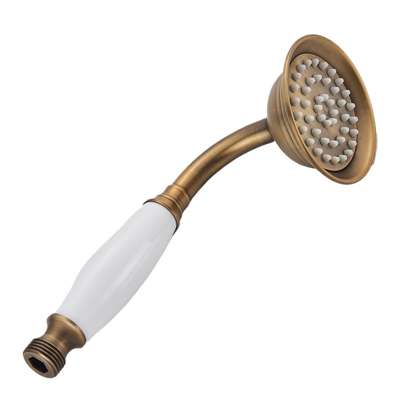 Shower Head Vintage Bathroom Shower Head Ceramic Brass Wall Mounted Bath Faucet Sprayer Hardware Accessory Hand Showerhead(Antique Brass B)