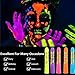 12 Pieces Glow Blacklight Face & Body Paint Makeup, Glow in The Dark Face Painting Kit Neon Paint Sticks for Adult Halloween Glow Party