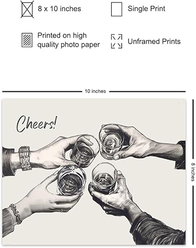 Miniatura 2 de Bar Decor - Cocktail Party Decorations - Kitchen Wall Art - Posters for Men - Man cave Wall Decor - Cafe Wall Art & Decor - Cheers Sign - Dining