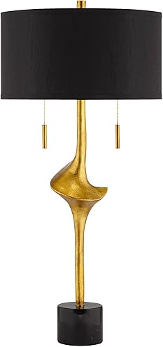 Miniatura 8 de Possini Euro Design Athena - Juego de 2 lámparas de mesa de 35 1/2 pulgadas de alto, grandes, modernas, con cadena de tirón, escultoras, hojas