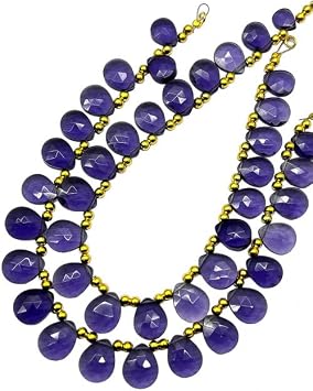 8.6 Inch Purple Amethyst Quartz 21 Pieces Beads Size 8x6-12x10mm Shape Pear Cut Faceted Making, Beading & Craft Supplies lot of 10 Strands CHIK-STRD-94261