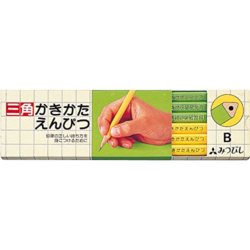 Amazon.co.jp: 三菱鉛筆 かきかた鉛筆 三角軸 B 黄緑 1ダース