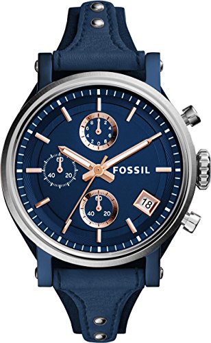 Fossil Femme Chronographe Quartz Montre avec Bracelet en Cuir ES4113