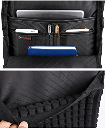 Image of Arctic Hunter Laptop Backpack for Men and Women, 15.6 inch Water Resistant Slim Laptop College Backpack with USB Charging Port, Idle for Business, Office,Travel Bag (Blue)