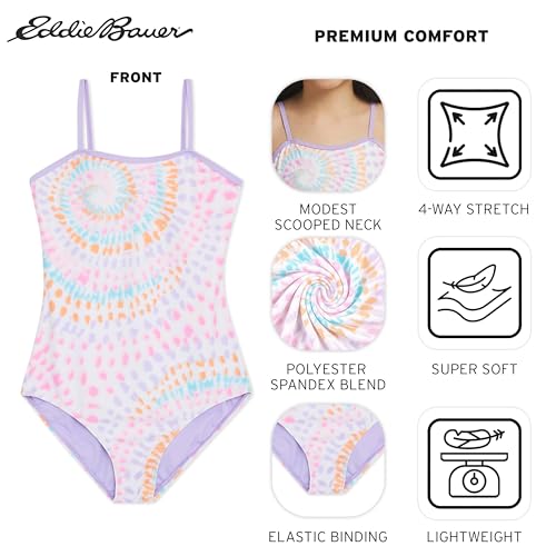 Image of Eddie Bauer Girls' UPF 50+ Scoop-Neck Stretchable One-Piece Swimsuit