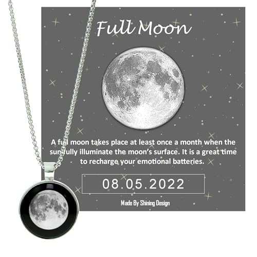 Custom Glowing Moon Phase Necklace, Personalized Name Jewelry, Special Date Gift, Meaningful Jewelry for Anniversary, Baby Shower, or Birthday