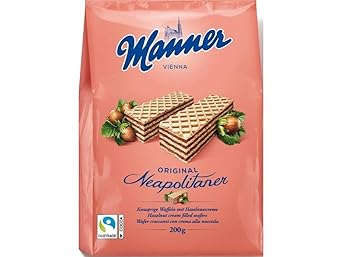 Manner Original Neapolitan Wafers Delicious Hazelnut Wafers with Creamy Hazelnut Filling for Ideal Snack Enjoy Healthy Snacks Anytime with 400g of Irresistible Wafer Goodness