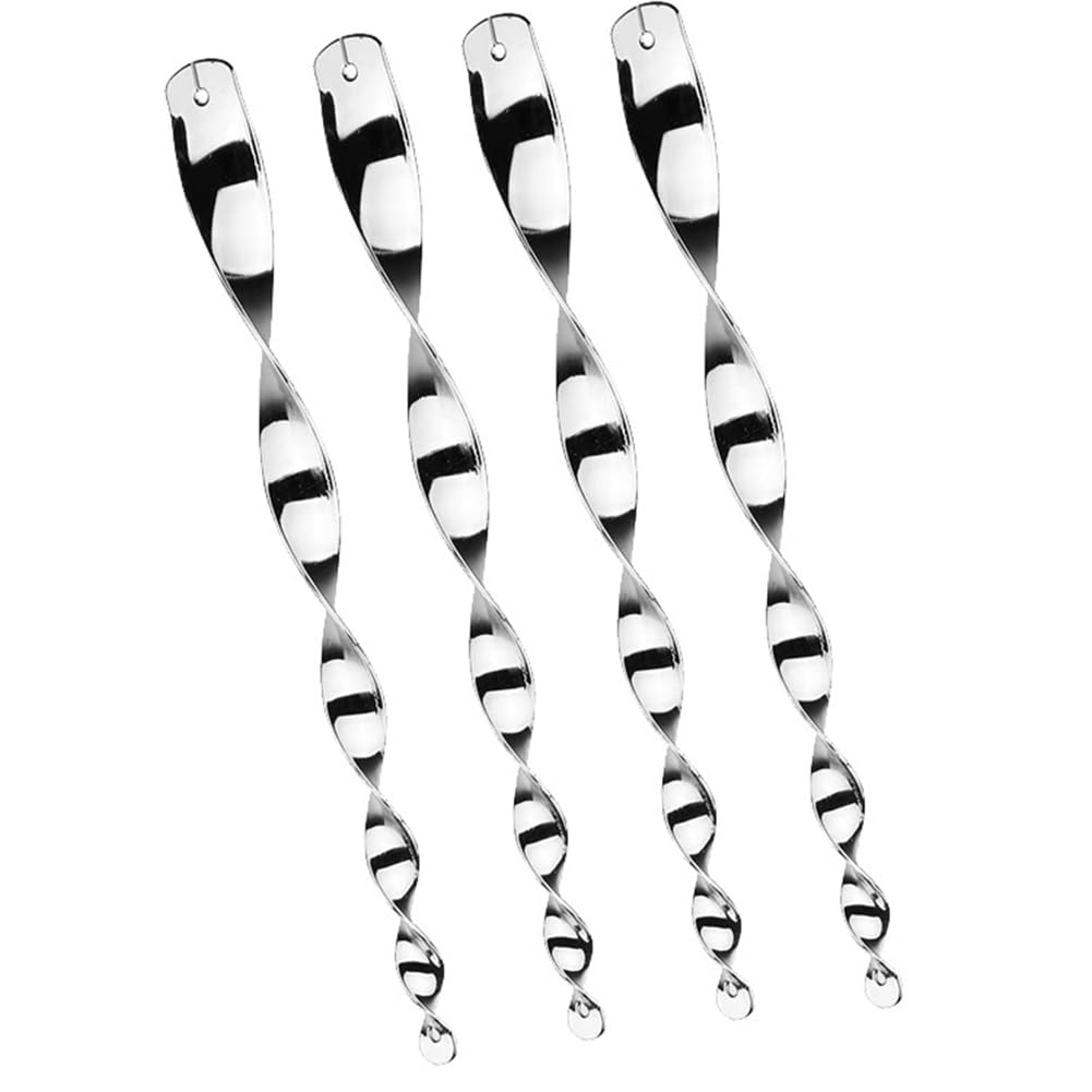12 Pack Wind Rotating Reflective Spiral Bird Insect Control avoidance Rod Stainless Steel Deterrent for Garden Balcony Tree Patio