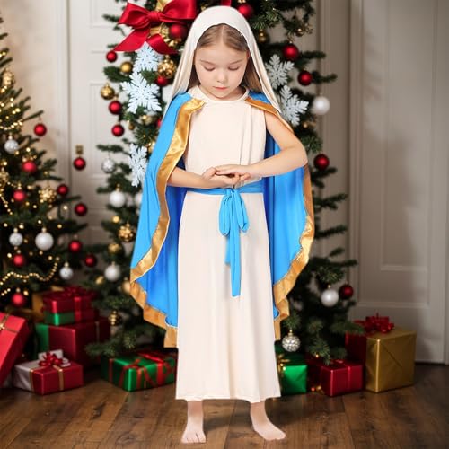 Disfraz de Virgen María para Niñas con Falda y Capa miniatura 3