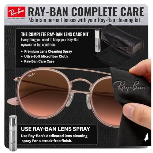 Image of Ray-Ban RB3647N ROUND DOUBLE BRIDGE Round Shaped Sunglasses for Men & Women with Official RAYBAN Eyewear Kit