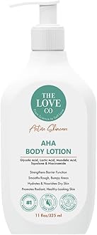 THE LOVE CO 10% AHA + 2% BHA Body Lotion - Nourishing Formula for Dry Skin - Women & Men - Enhanced with Niacinamide, Shea Butter, Vitamin E - 325ml