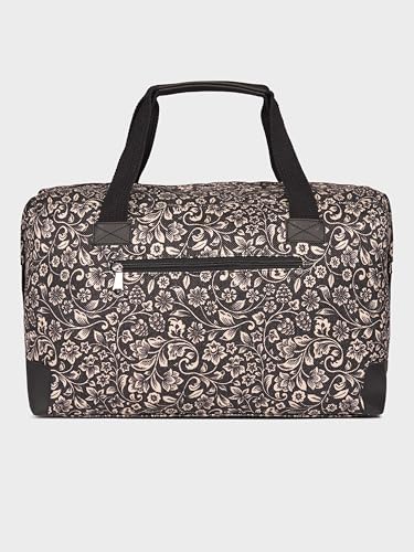 Image of ZOUK Collapsible Duffle Bag for Men and Women | Lightweight Foldable Travel Duffel Bag | Vegan Leather & Handcrafted Fabric | Water-Resistant Lining | 33L Weekend & Short Trip Bag | Flomotif