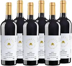 Fausto de Pizzato, Kit 06 Unid Vinho Tinto Suave Fausto VIOLETTE Merlot/Cab. Sauv/Alicante Bouschet