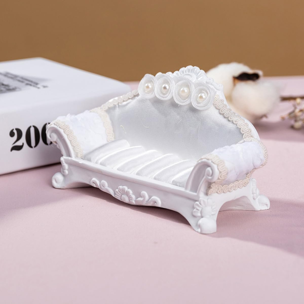 TIDTALEO Miniature Sofa Ring Organizer Jewelry Display Holder Decorative Jewelry Storage for Rings and Earrings European Style Mini Furniture for Dressing Table