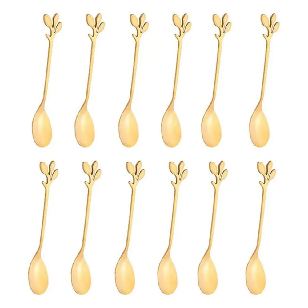CTRLZS Stainless Steel Cutlery Spoon Leaf Spoon Coffee Spoon Tea Spoon Restaurant Dessert Cutlery Set