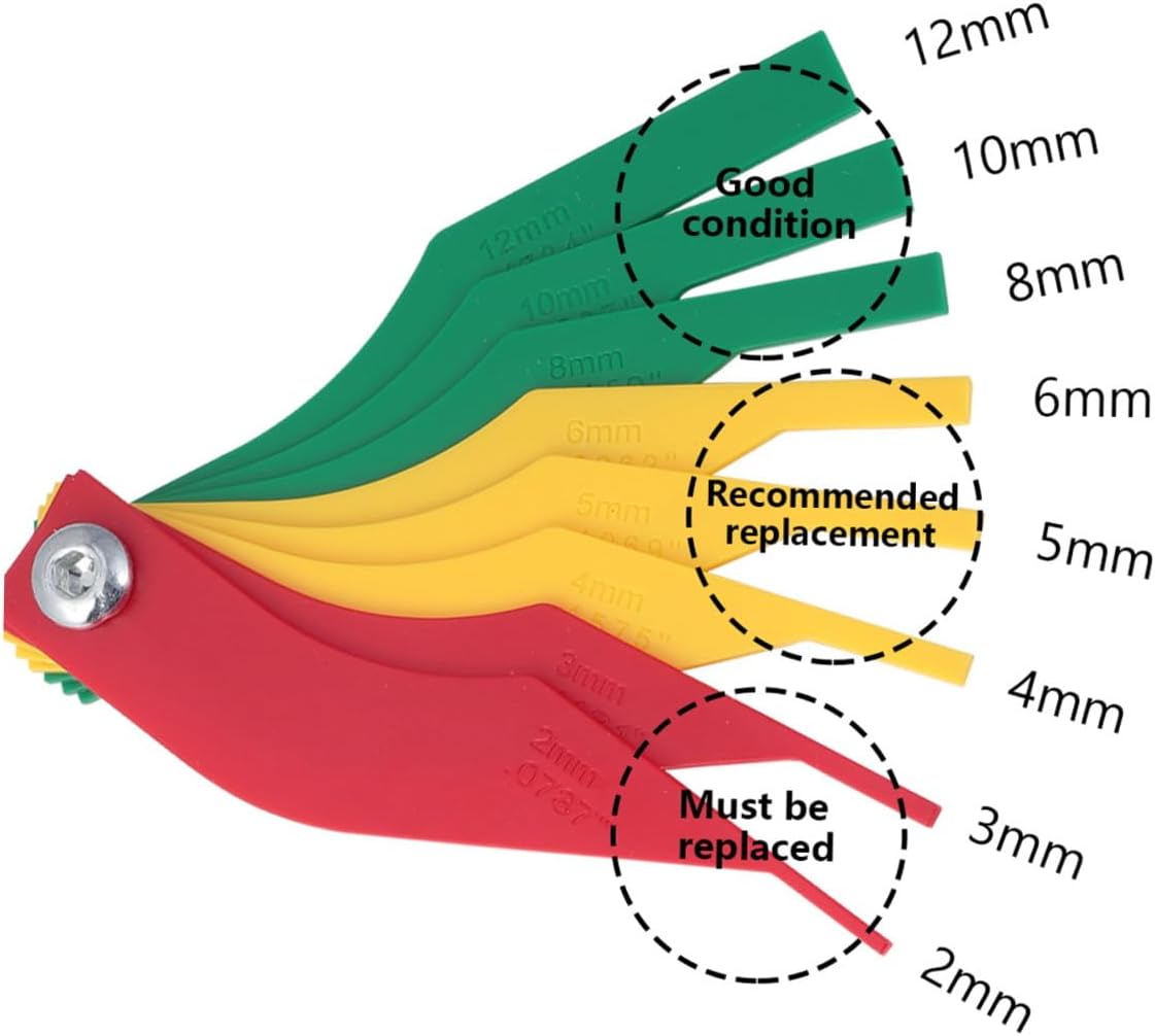 Hemoton Brake Pad Thickness Gauge Automotive Brake Pad Measuring Tool Plastic Gauge for Car and Truck