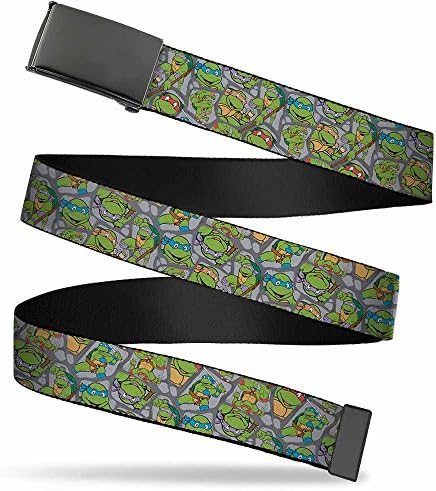 Nickelodeon Unisex-Adult’s Buckle-Down Web Belt Ninja Turtles 1.25″