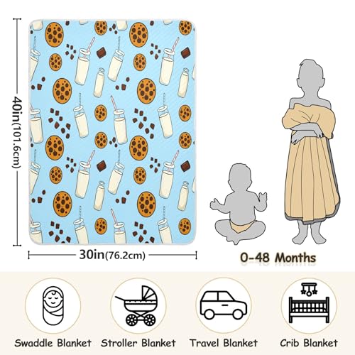 Burbuja Cookie Milk Baby Blanket for Boys Girls, Nursery Soft Warm Swaddling Receiving Baby Blankets, 30x40 in Toddler Blanket3