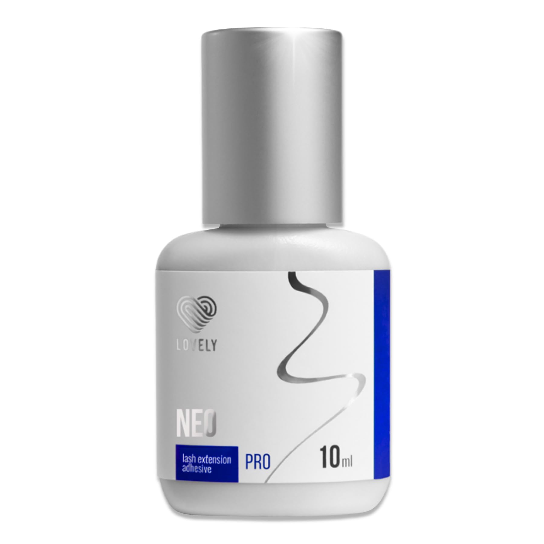 Lovely, colla per ciglia NEO (10 ml, colore: nero), colla liquida e veloce, tempo di asciugatura immediato – 8 settimane, molto elastica, molto resistente, per allungamento professionale delle ciglia